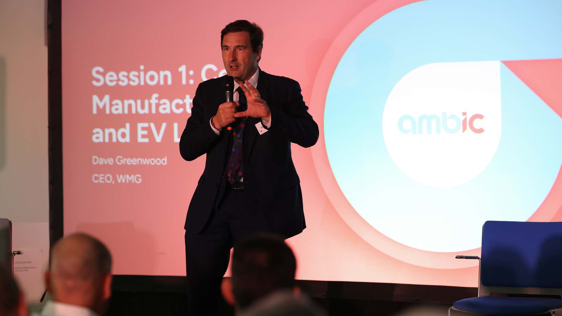 Dr David Greenwood, CEO of WMG, presenting at the AMBIC launch event in June 2025. Dr David Greenwood, CEO of WMG, presenting at the AMBIC launch event in June 2025.