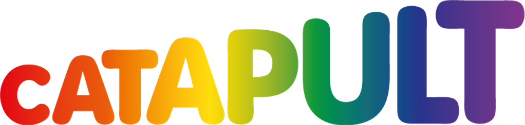 Catapult logo with rainbow colours representing Pride in Catapult Catapult logo with rainbow colours representing Pride in Catapult