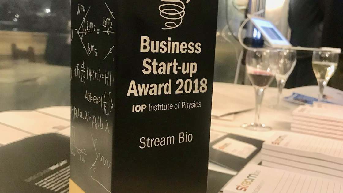Stream Bio was earlier this year presented with an Institute of Physics Business Start-Up Award, which was bestowed for the company’s successful implementation of physics into CPN™ Stream Bio was earlier this year presented with an Institute of Physics Business Start-Up Award, which was bestowed for the company’s successful implementation of physics into CPN™